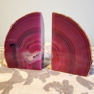 Pink Agate Decor/ bookends